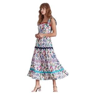 Tulip Dress Womens Size Large White Summer Floral Print Boho Festival Slip Dress